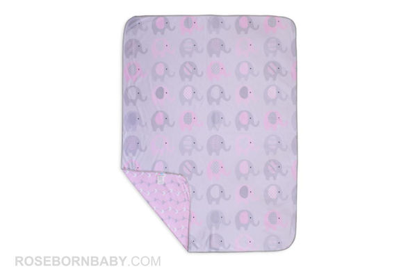 Picture of cotton swaddle blanket pink elephant