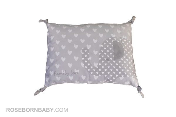 Picture of knot shape pillow family love gray