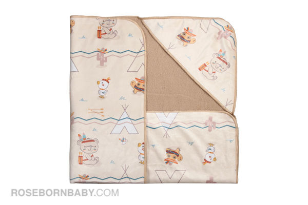 Picture of Hooded swaddle blanket little explorer boy