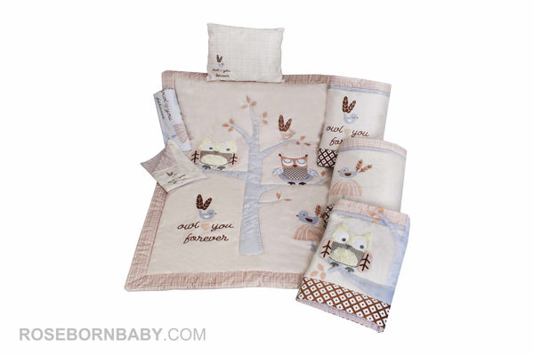 Picture of 7 pieces nursery bedding set boofy owl