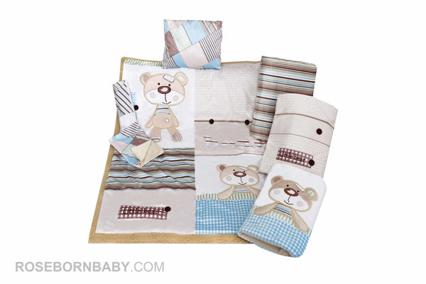 Picture of 7 pieces nursery bedding set little bear