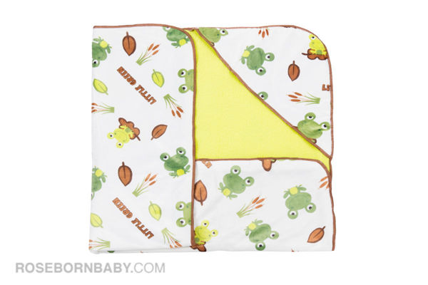 Picture of Hooded swaddle blanket frogs and leaves