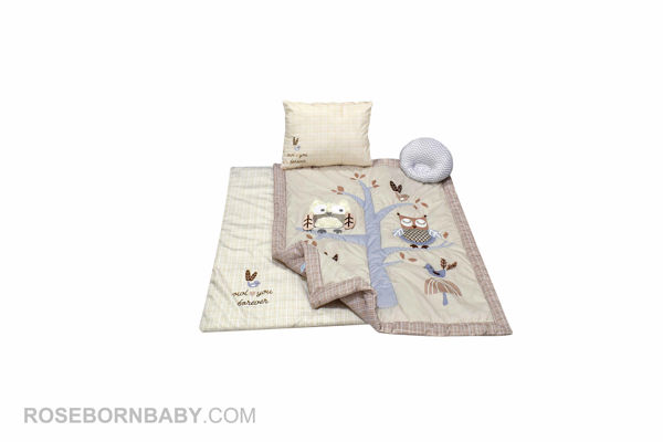 Picture of 4 pieces nursery crib set boofy owl