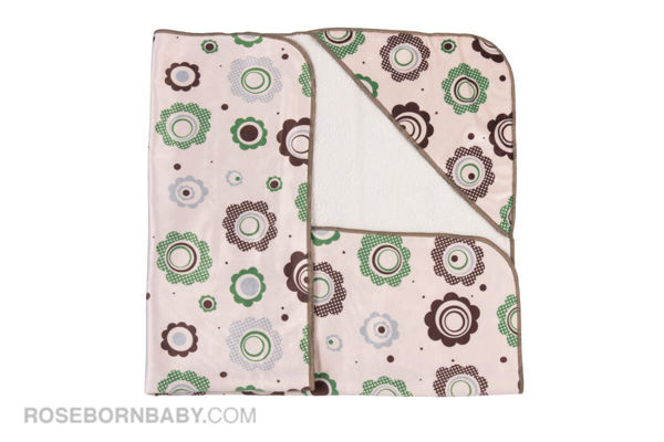 Picture of Hooded swaddle blanket green and brown flowers