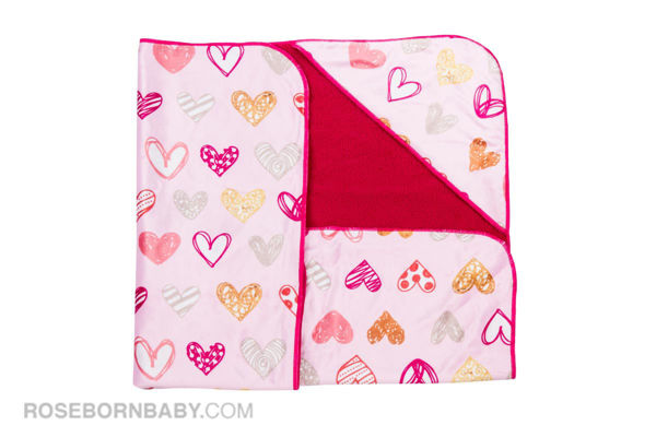 Picture of Hooded swaddle blanket  pink heart
