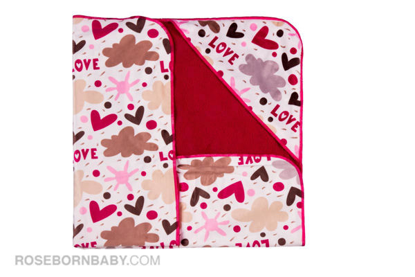 Picture of Hooded swaddle blanket purple love Heart