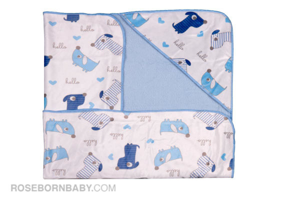 Picture of Hooded swaddle blanket dogs & hearts
