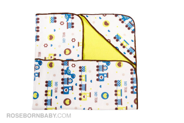 Picture of Hooded swaddle blanket locomotive and dinosaur