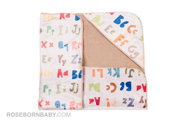 Picture of Hooded swaddle blanket colored Latin letters