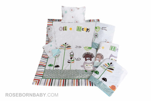 Picture of 7 pieces nursery bedding set olive henri
