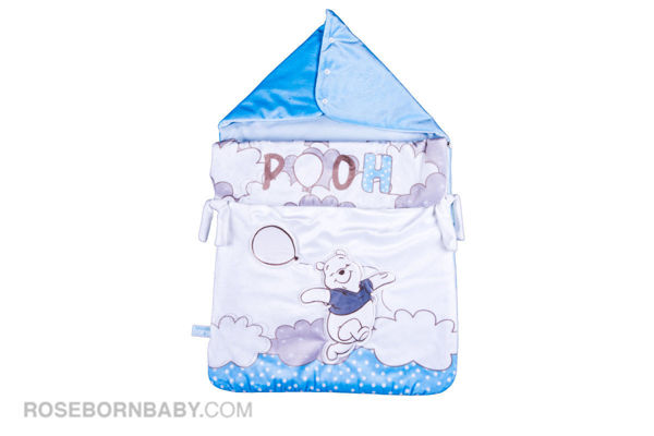 Picture of wrap swaddle zipper blanket hello pooh blue